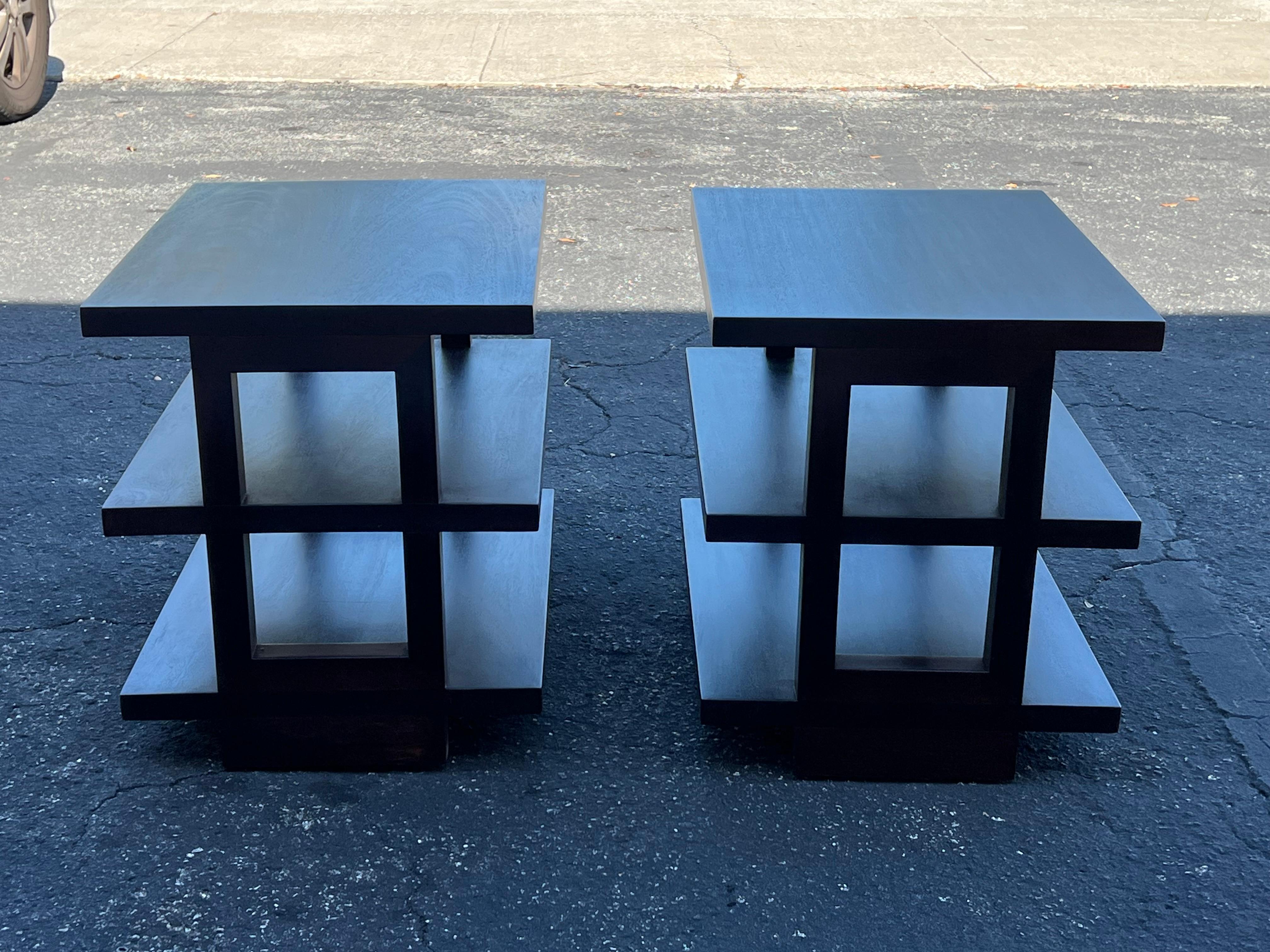 A Pair of Dunbar Three Tier Occasional Tables For Sale 1