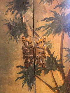 Pair of Dutch Polychrome Painted Corner Cupboards, 19th Century