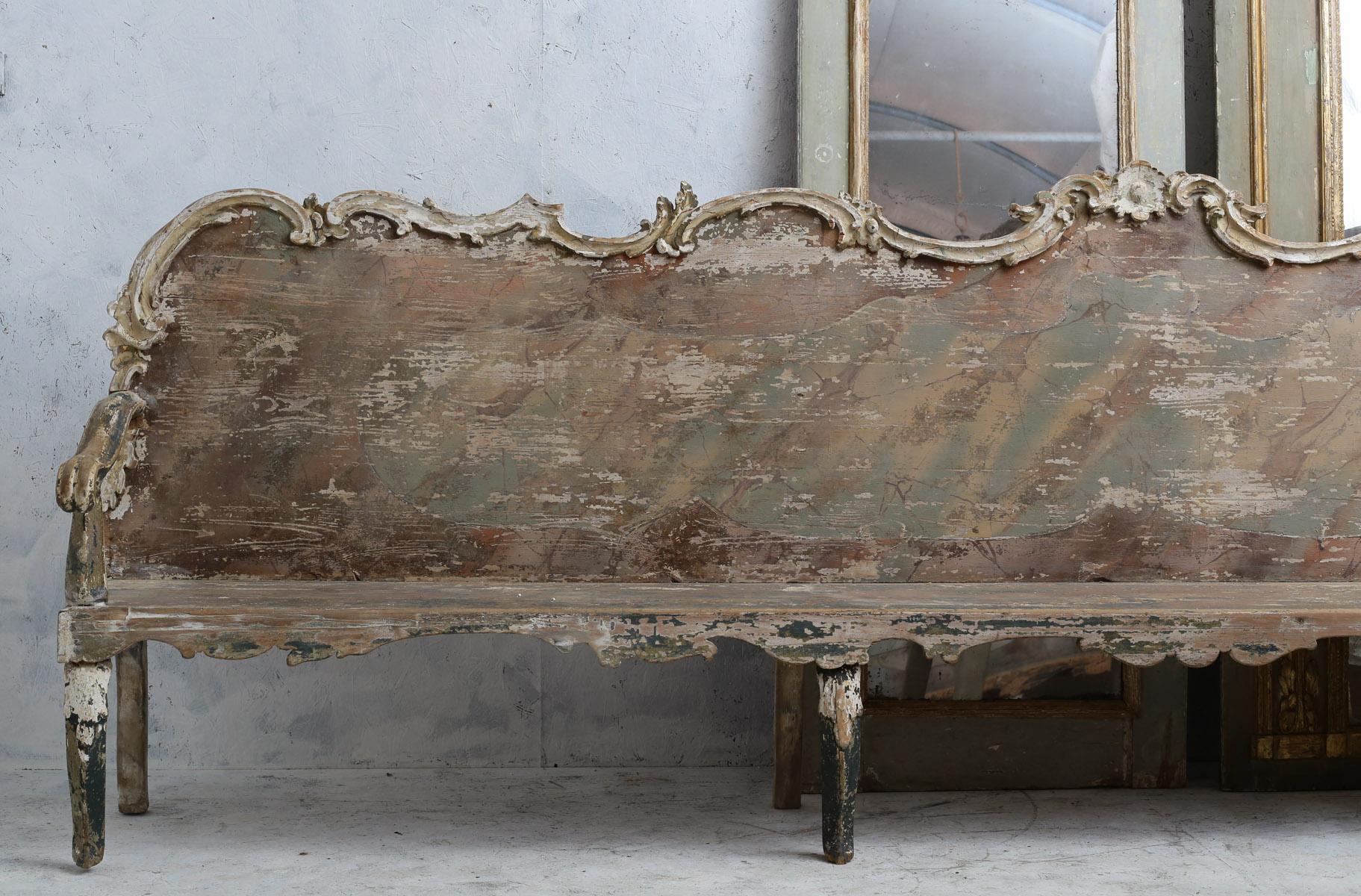  Monumental Grand Pair of 17thC Early 18th Century Italian Baroque Benches For Sale 2