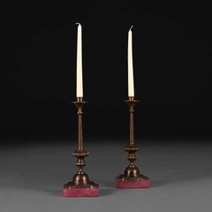 A Pair of Early 19th Century Bronze Candlesticks