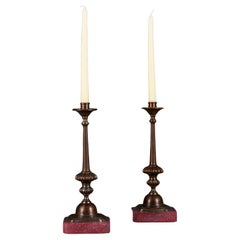 Antique A Pair of Early 19th Century Bronze Candlesticks 