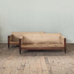 Ein Paar geschnitzte Sofas aus Eiche aus dem frühen 19. Jahrhundert, entworfen von William Atkinson