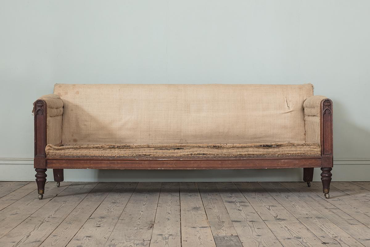 Gothic Revival A Pair of Early 19th Century Carved Oak Sofas, Designed by William Atkinson For Sale