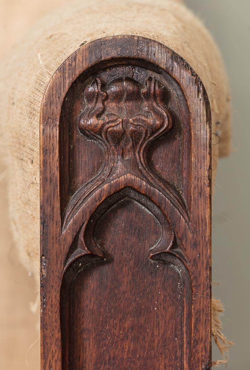 A Pair of Early 19th Century Carved Oak Sofas, Designed by William Atkinson In Good Condition For Sale In London, GB
