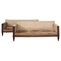 A Pair of Early 19th Century Carved Oak Sofas, Designed by William Atkinson