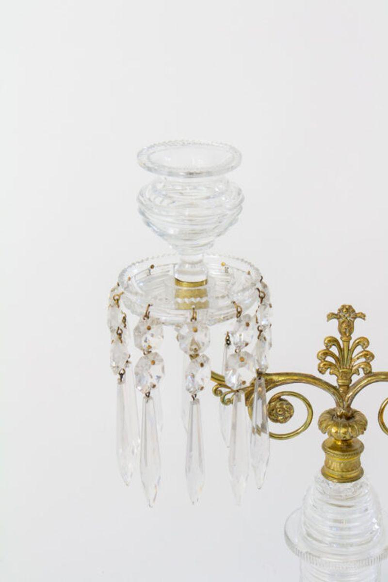 Glass A Pair of Early 19th Century English Candelabra For Sale