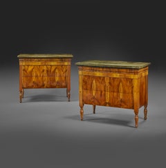 A Pair of Early 19th Century Neoclassical Italian Walnut Commodes