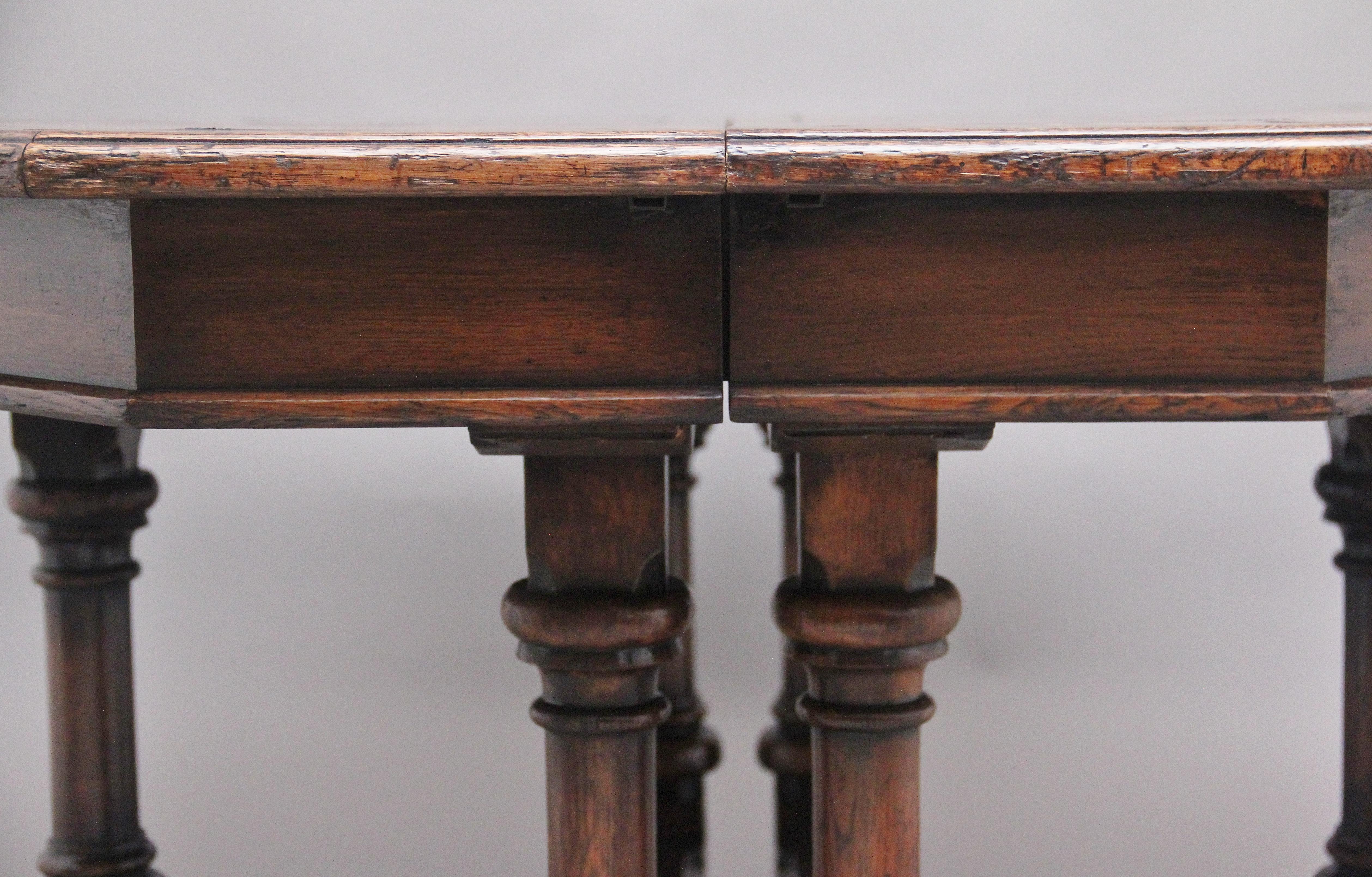 Pair of Early 19th Century Oak Console Tables For Sale 7
