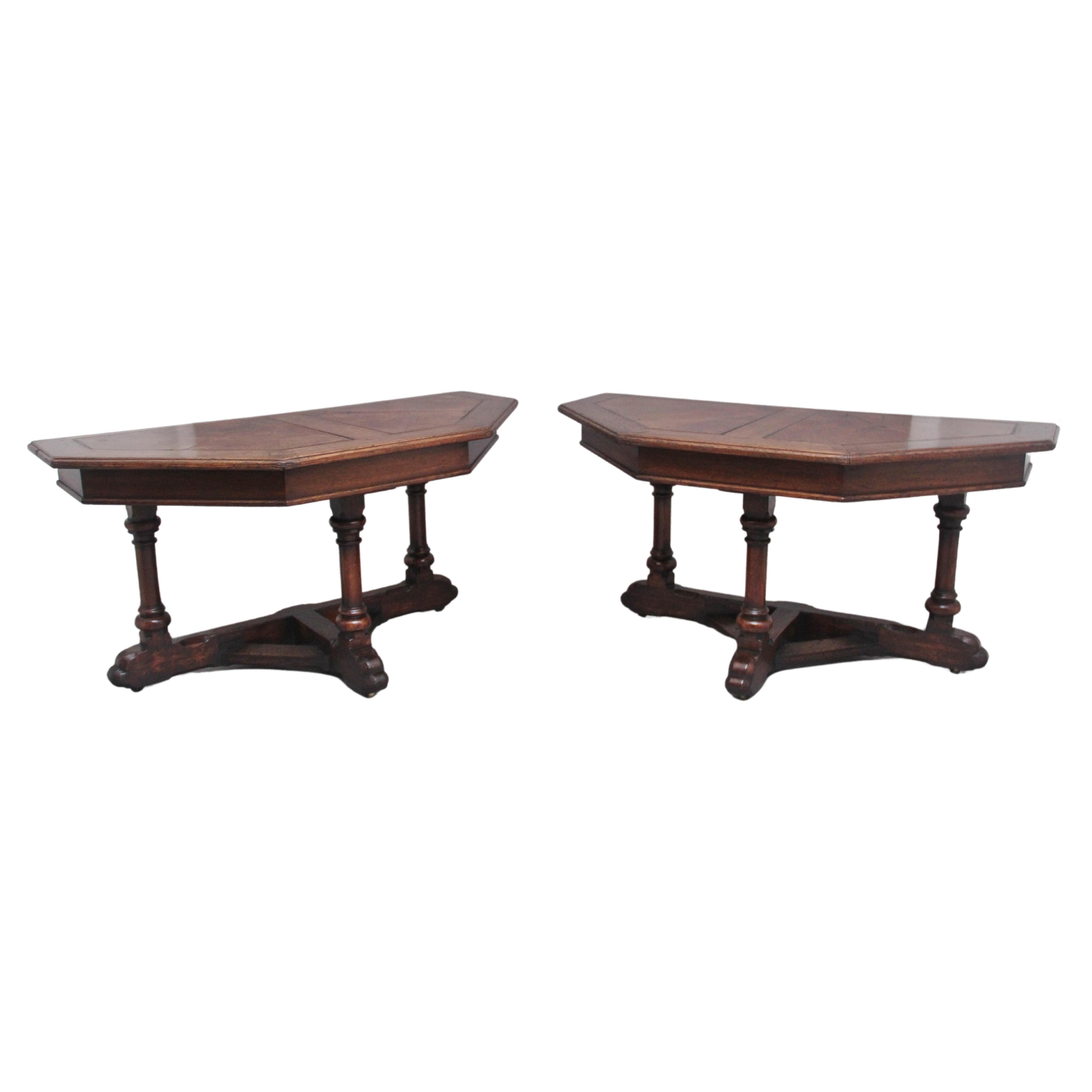 Pair of Early 19th Century Oak Console Tables For Sale