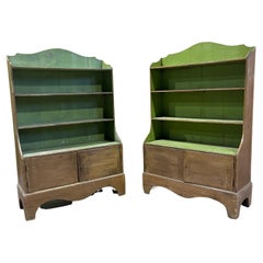 Antique A Pair of Early 19th Century Pine Waterfall Bookcases