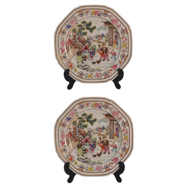 A pair of early 19th century Spode stone China cabinet plates English ...