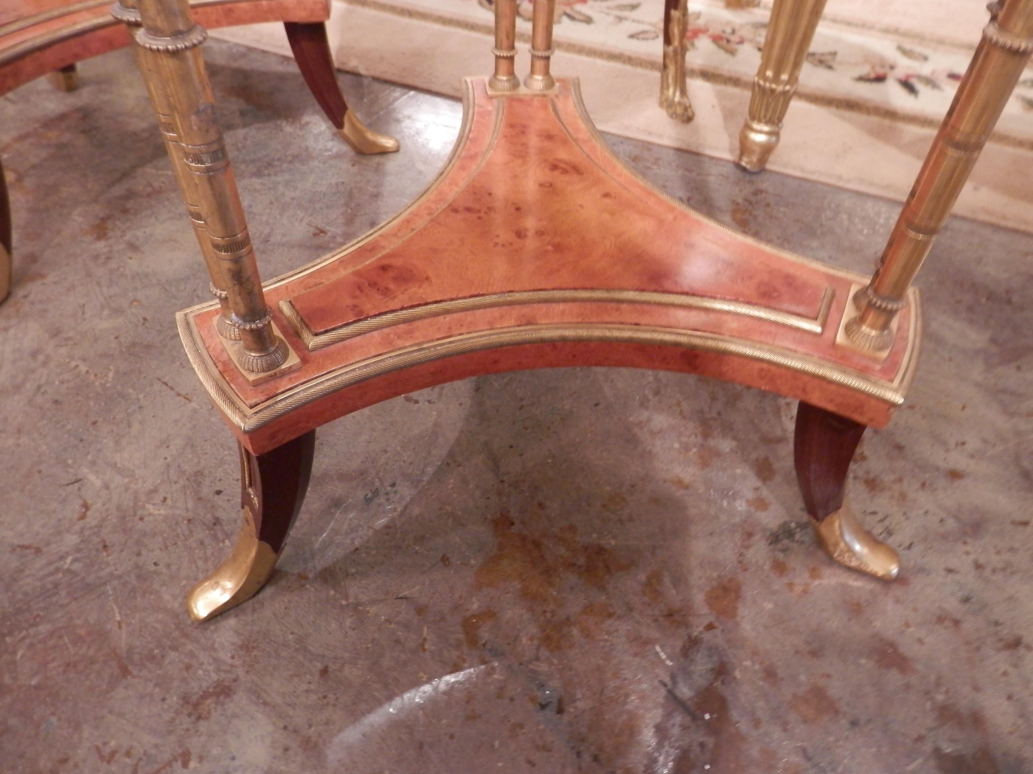 Pair of Early 20th Century French Gueridon Tables in the style of Weisweiler In Good Condition In Dallas, TX