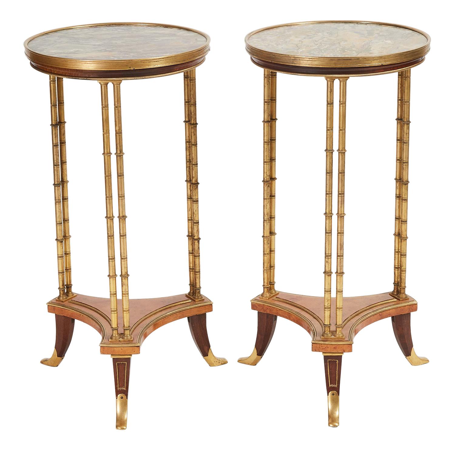Pair of Early 20th Century French Gueridon Tables in the style of Weisweiler
