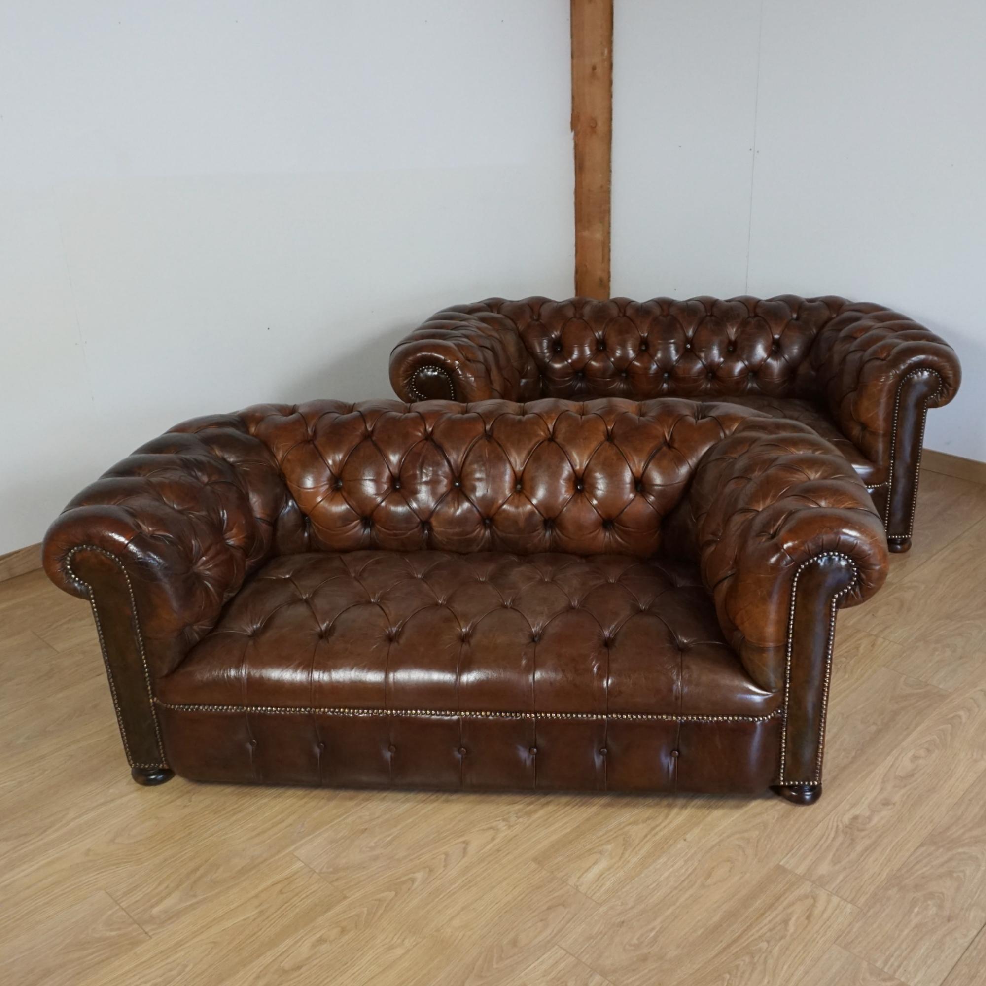 A Pair of Early 20th Century Chesterfield Sofa's For Sale 7