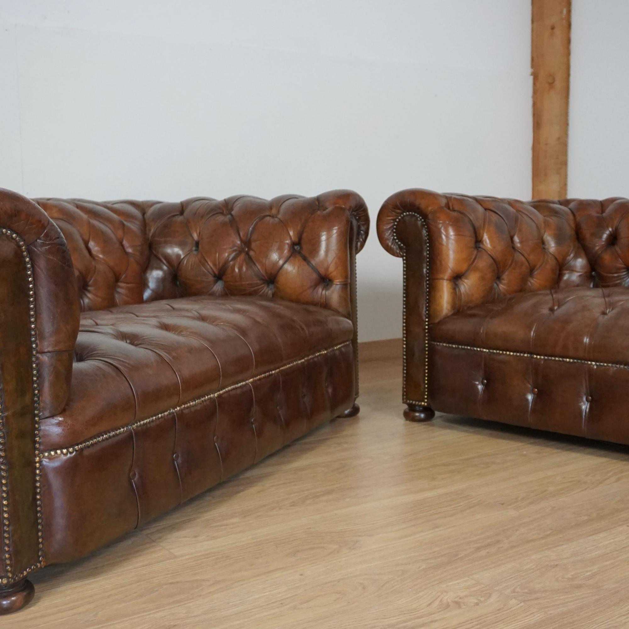 A Pair of Early 20th Century Chesterfield Sofa's For Sale 3
