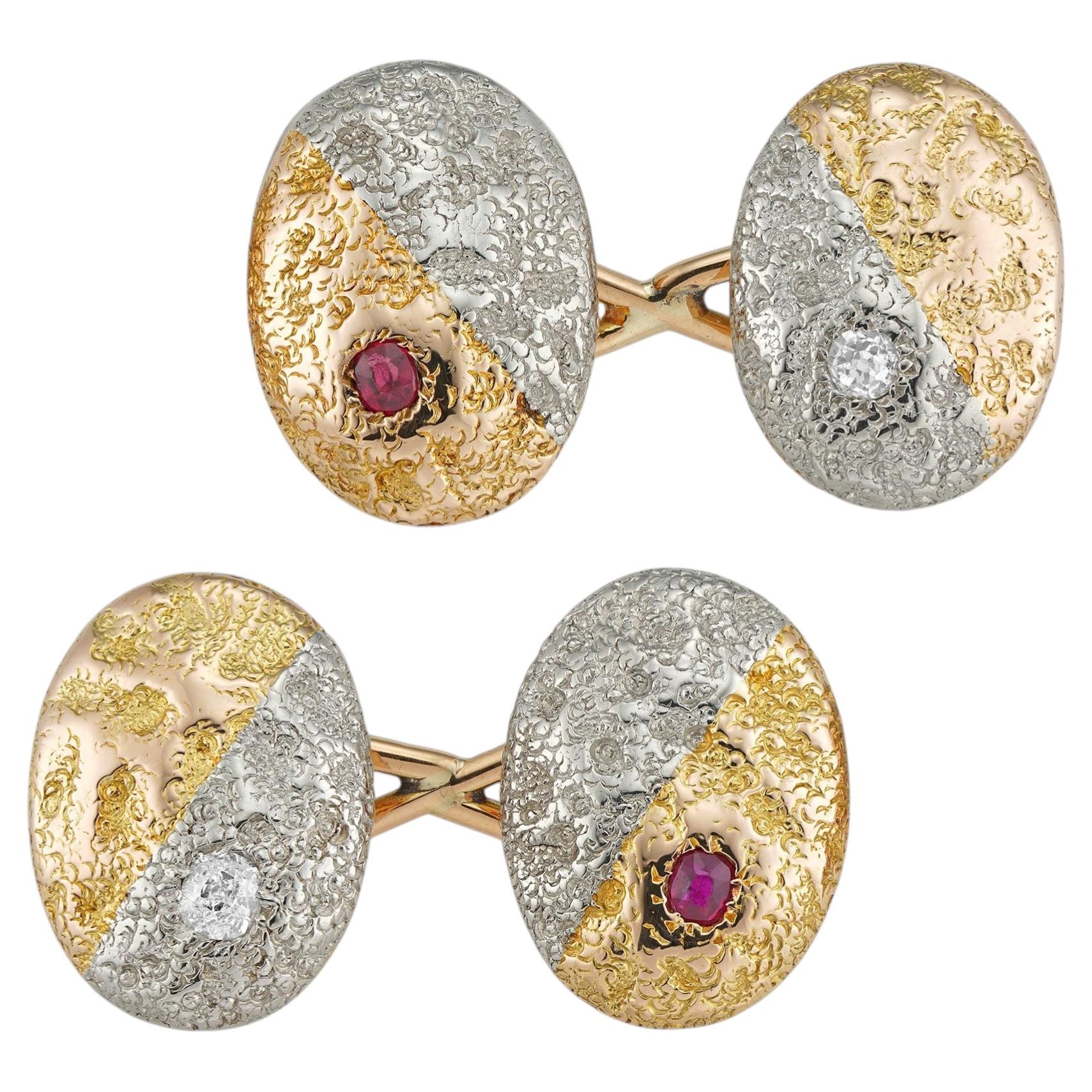 A pair of early 20th century gold cufflinks