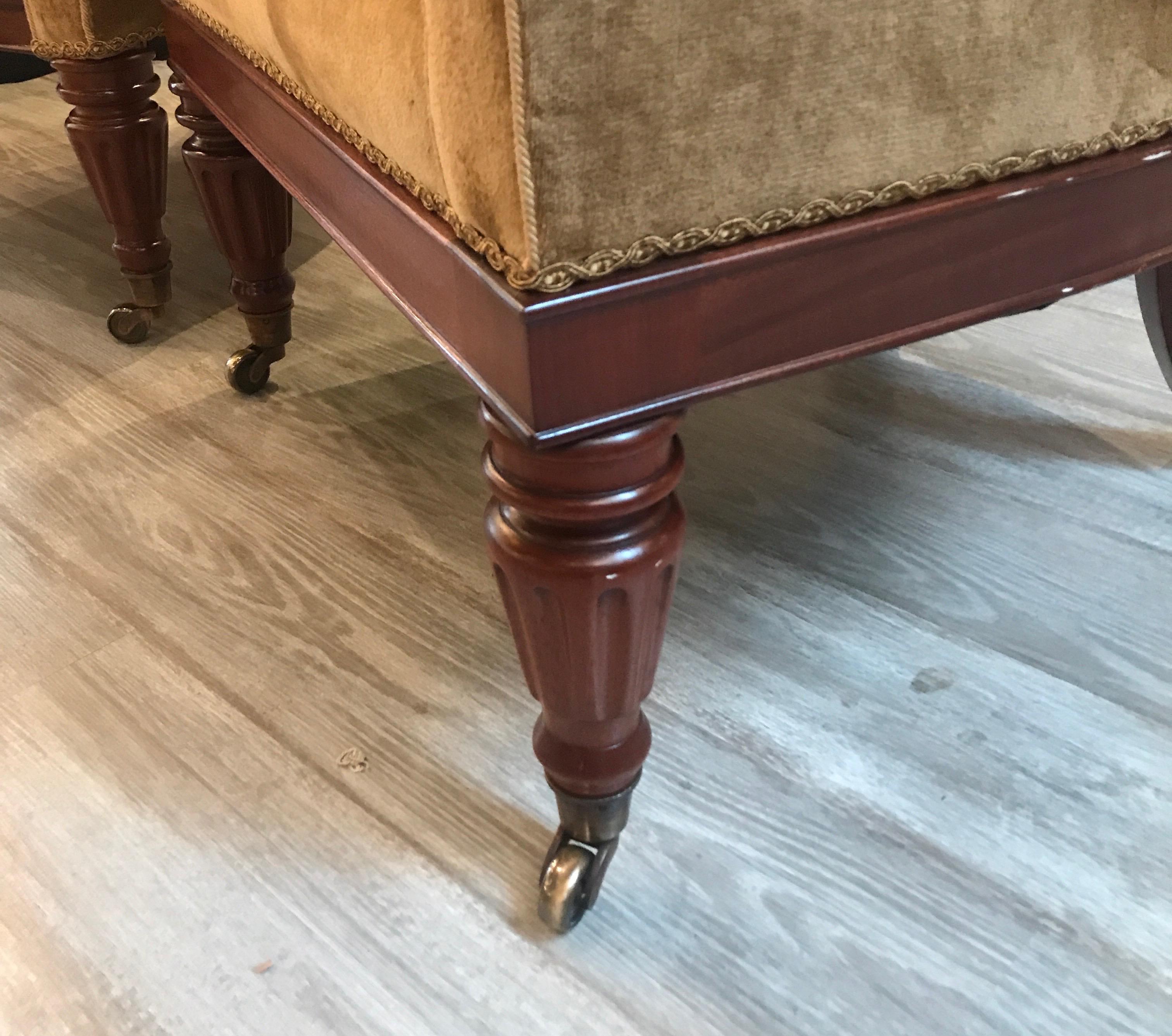 Edwardian Pair of Early 20th Century High Back Tub Chairs