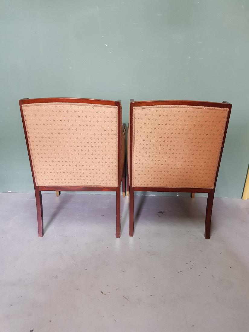 Pair of Early 20th Century Mahogany Bergere Chairs For Sale 2