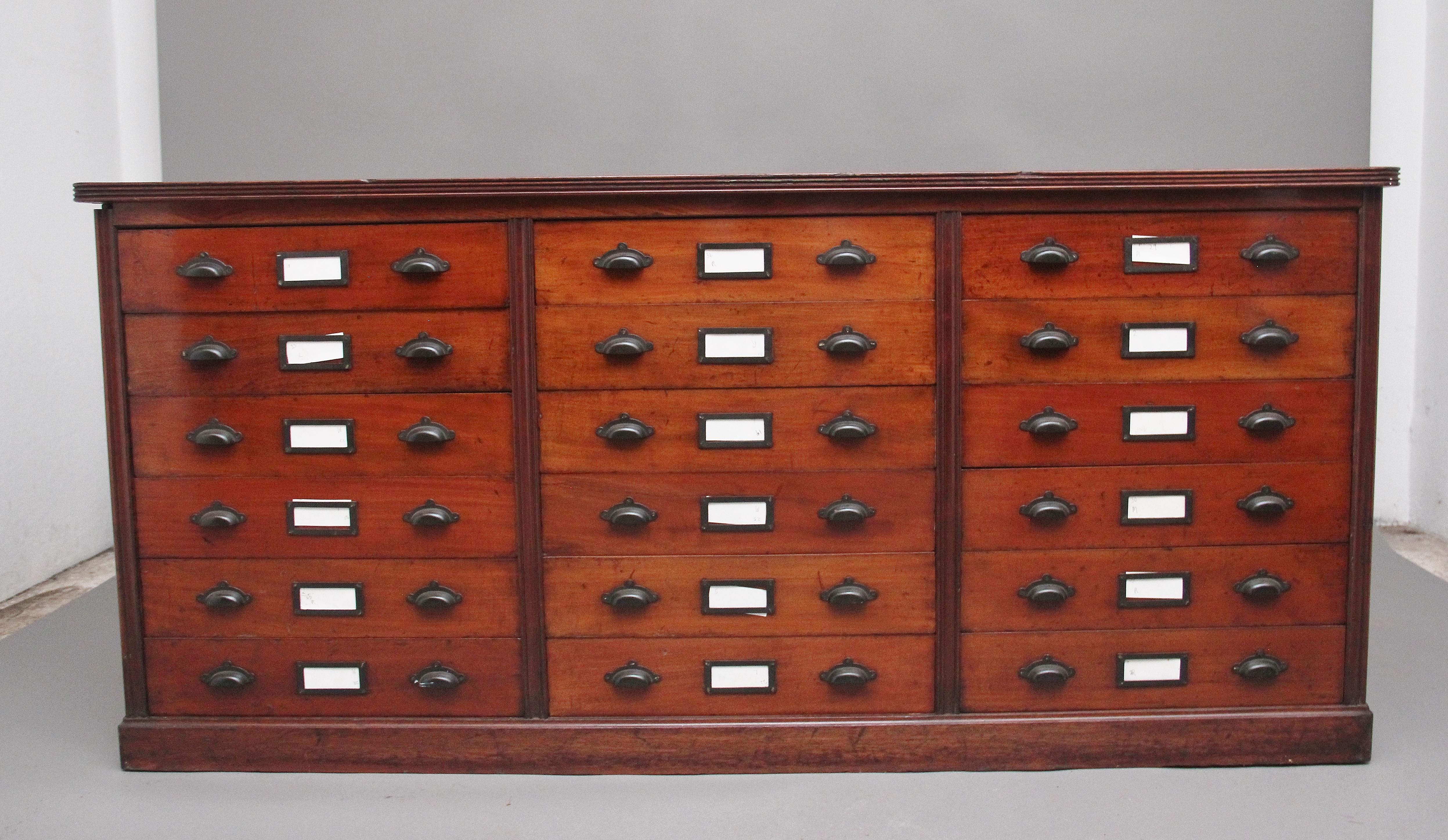 British A pair of early 20th Century mahogany multi drawer chest's For Sale