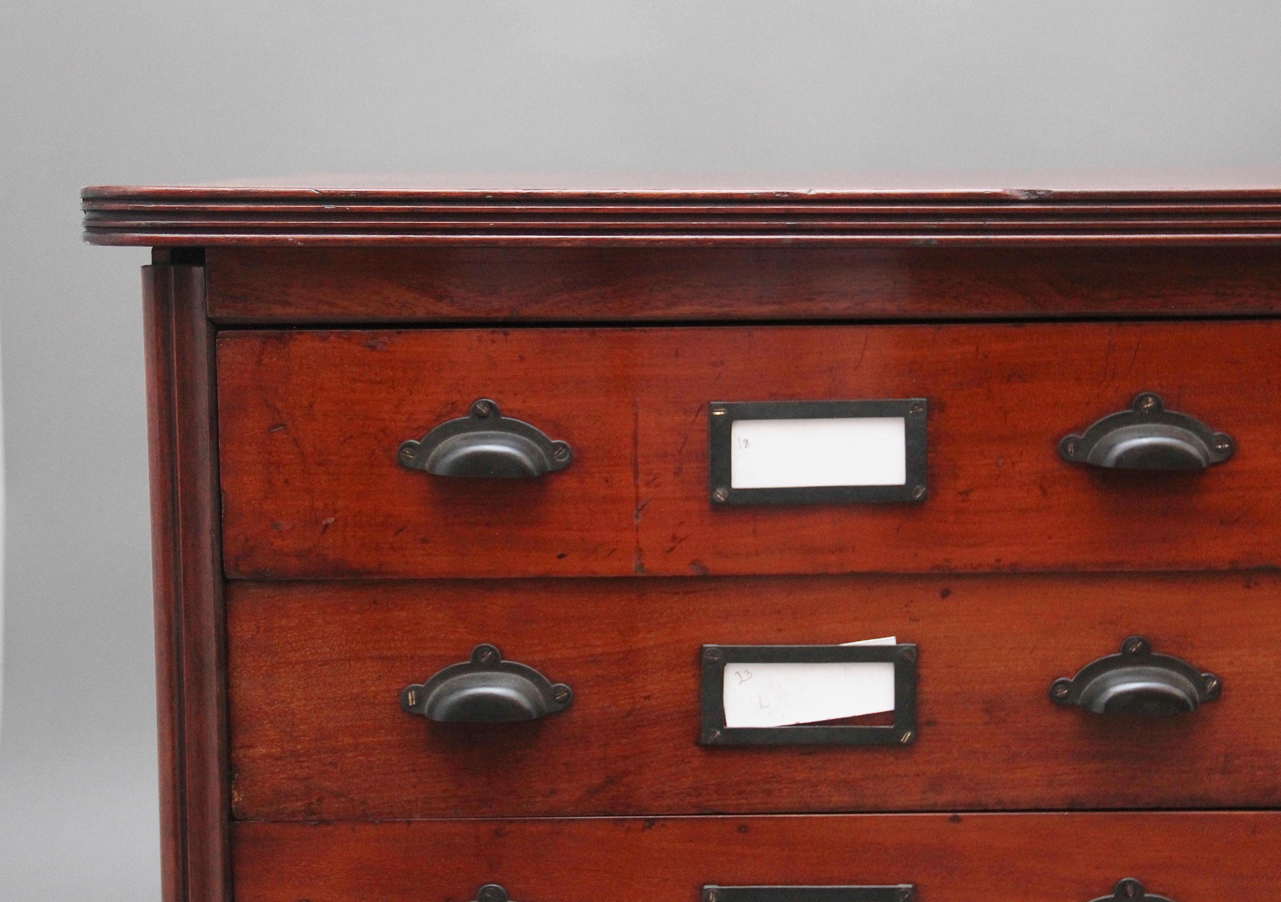 Early 20th Century A pair of early 20th Century mahogany multi drawer chest's For Sale