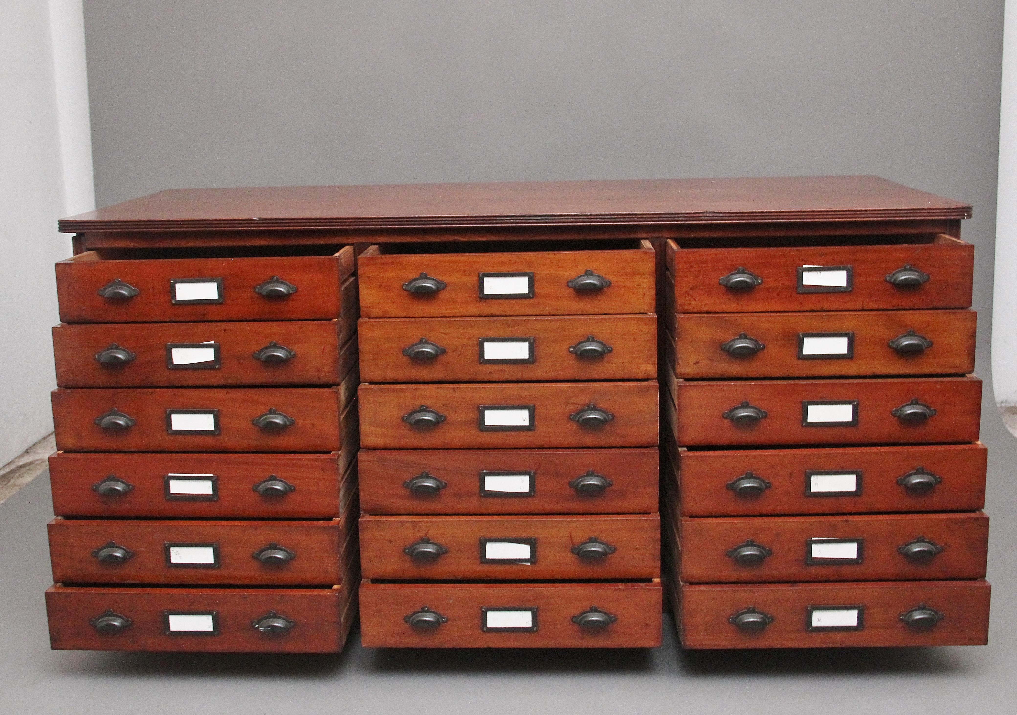 A pair of early 20th Century mahogany multi drawer chest's For Sale 1