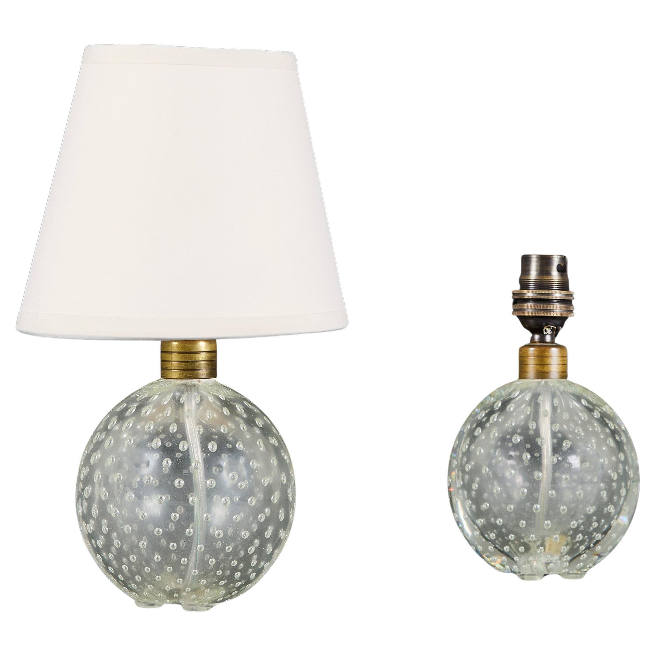 Pareja de lámparas bullicantes de cristal de Murano de principios del siglo XX en venta