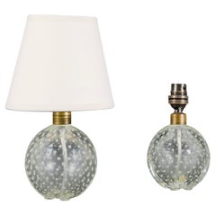 Pareja de lámparas bullicantes de cristal de Murano de principios del siglo XX