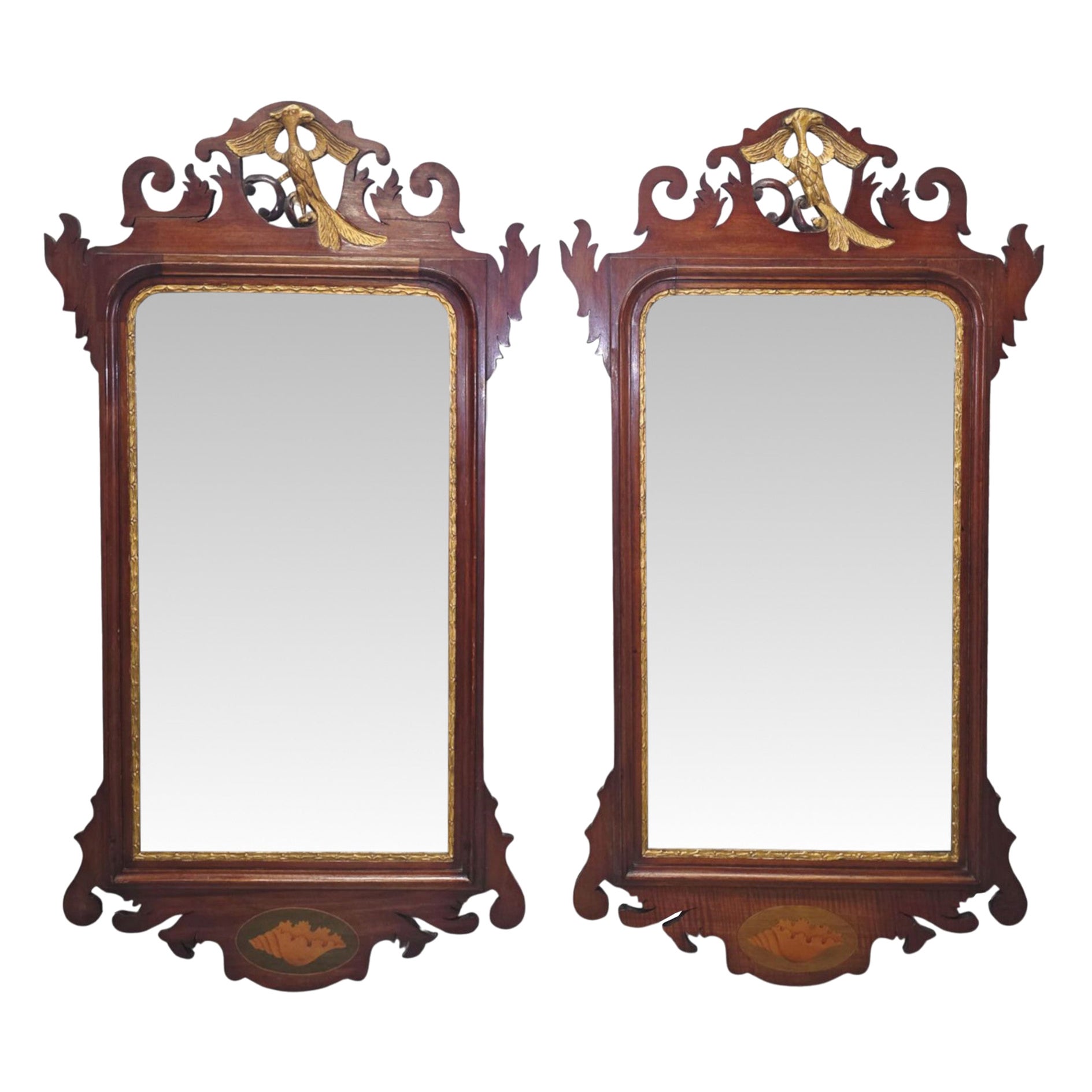 A Pair of Early 20th Century Pier Mirrors in the Georgian Chippendale Manner