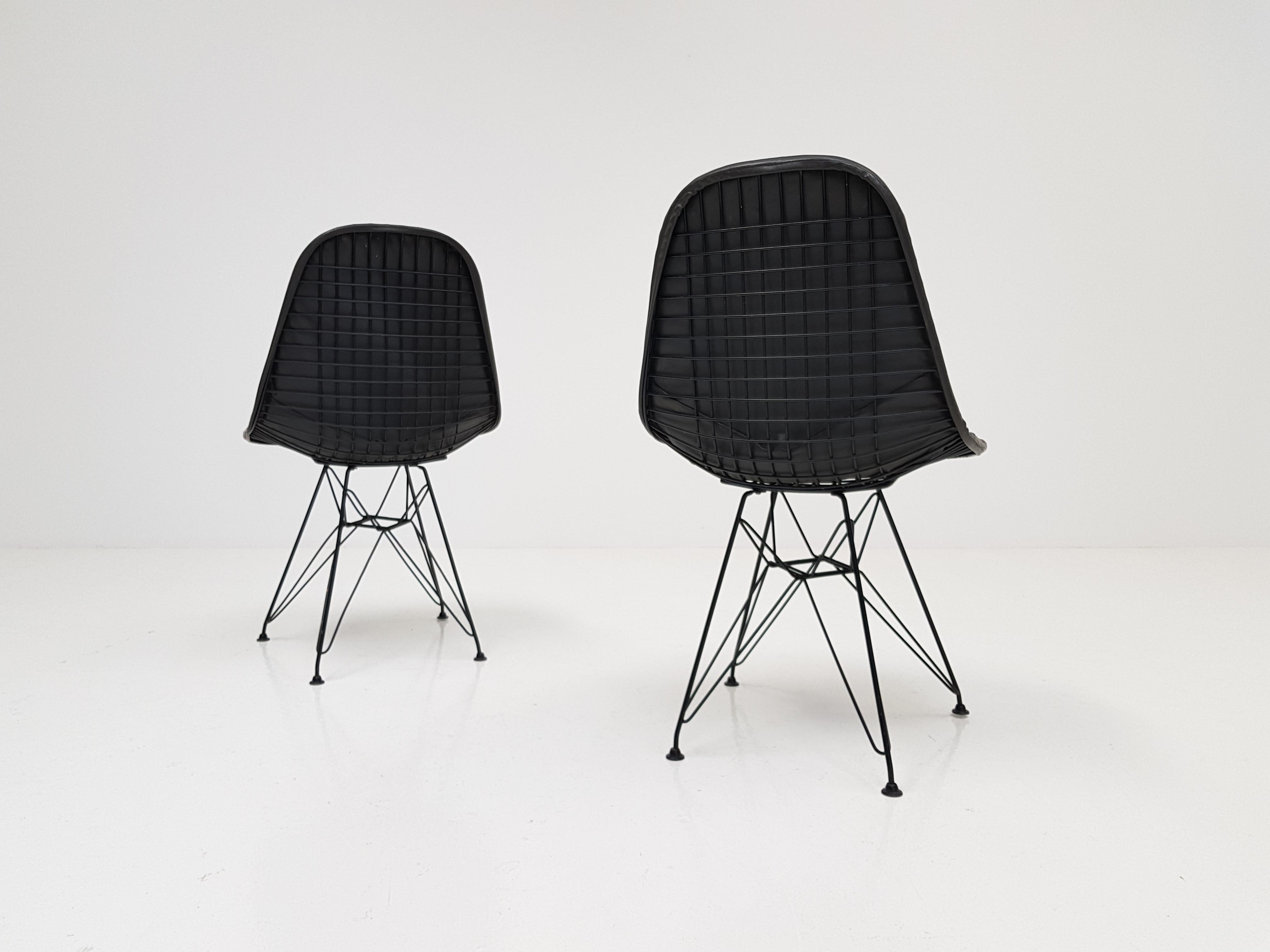 Metal Pair of Early Charles and Ray Eames DKR Chairs