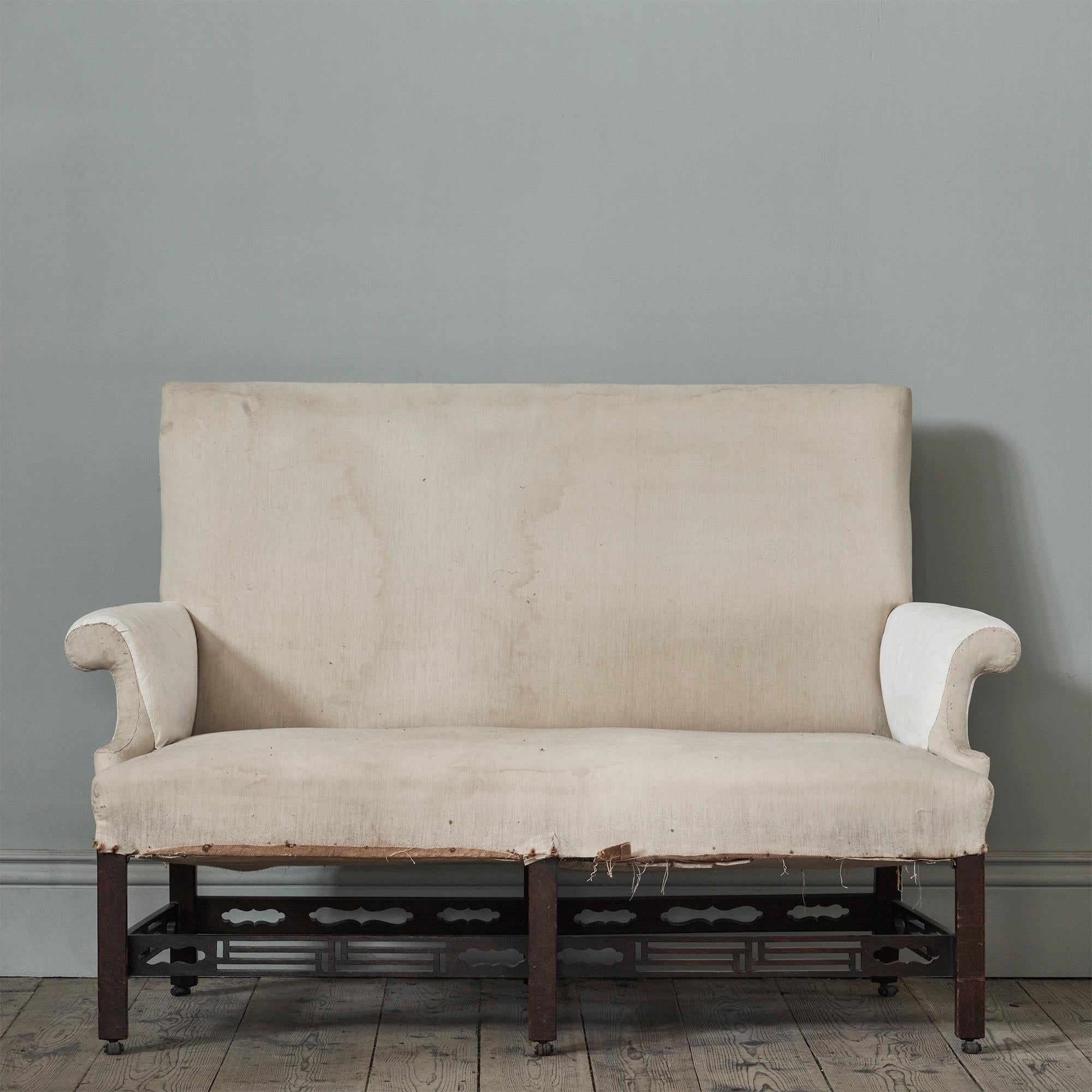 English A Pair of Early George III Mahogany Sofas, c. 1765 For Sale