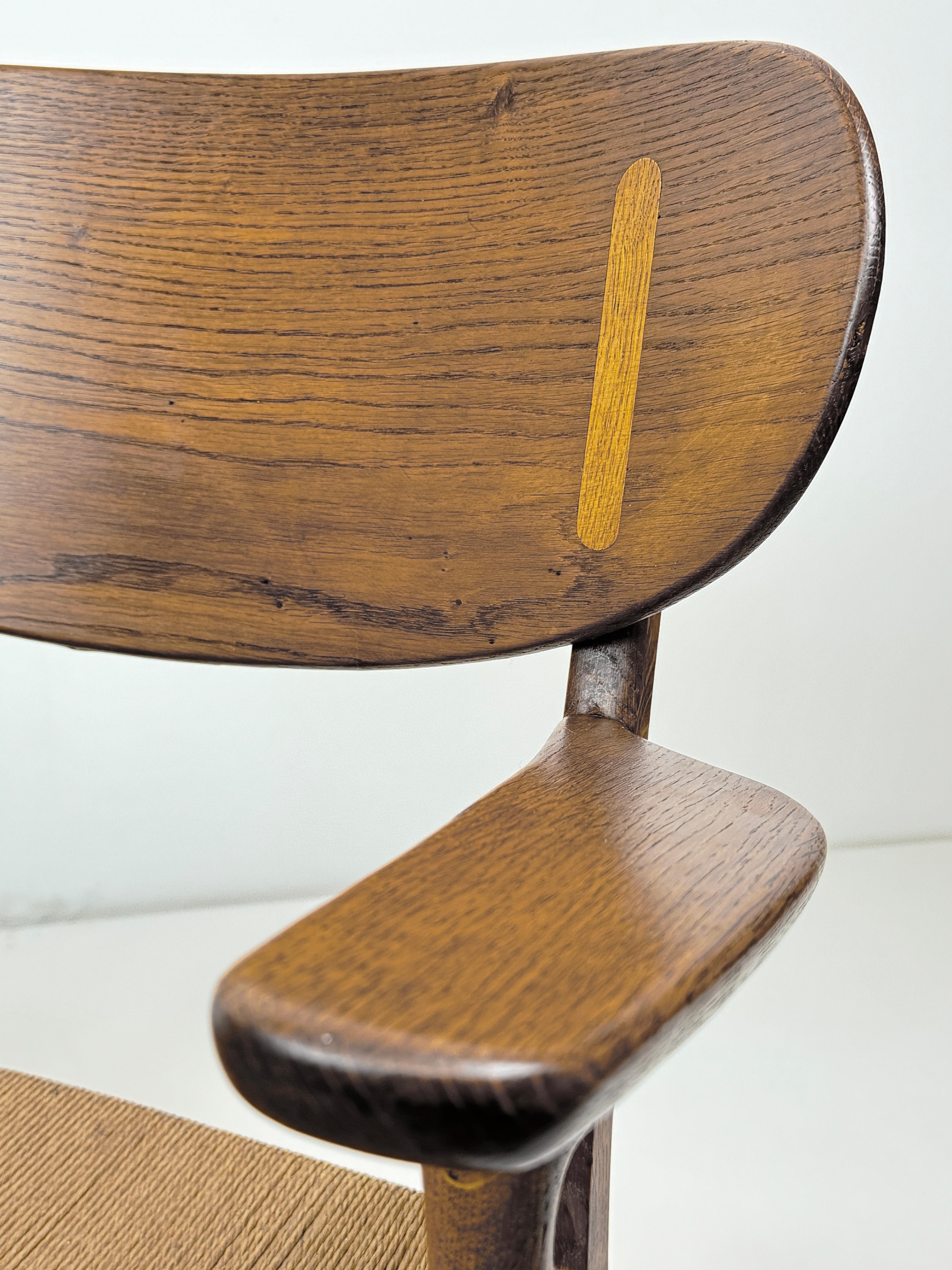 Paire d'anciennes tables CH22 en Oak de Hans J Wegner pour Carl Hansen & Søn, Danemark, années 1950 en vente 4