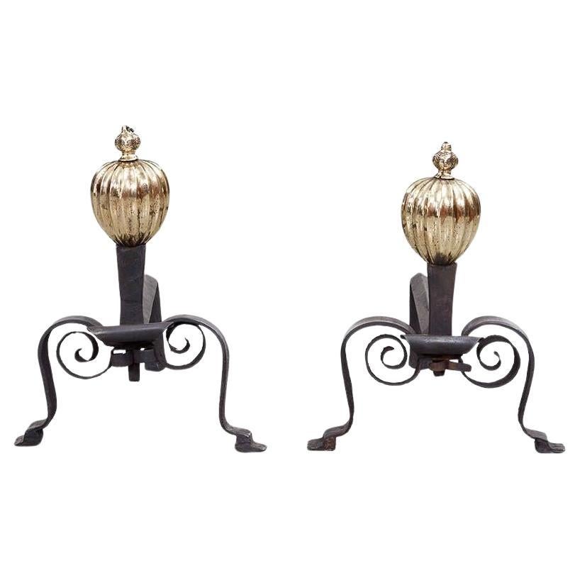 A Pair of Early Italian Andirons