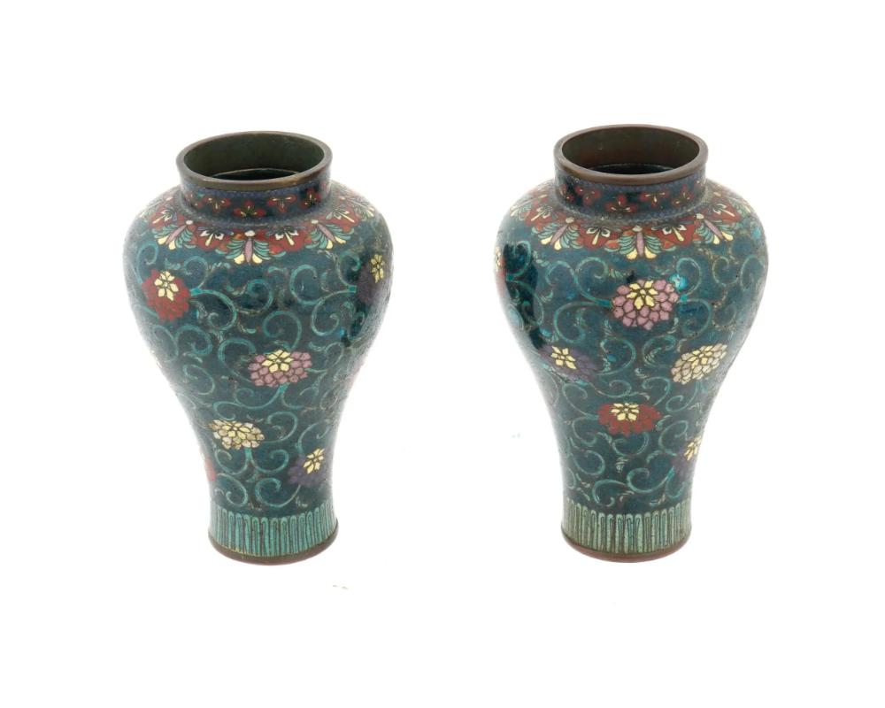 Meiji A Pair of Early Japanese Cloisonne Enamel Vase, School of Namikawa