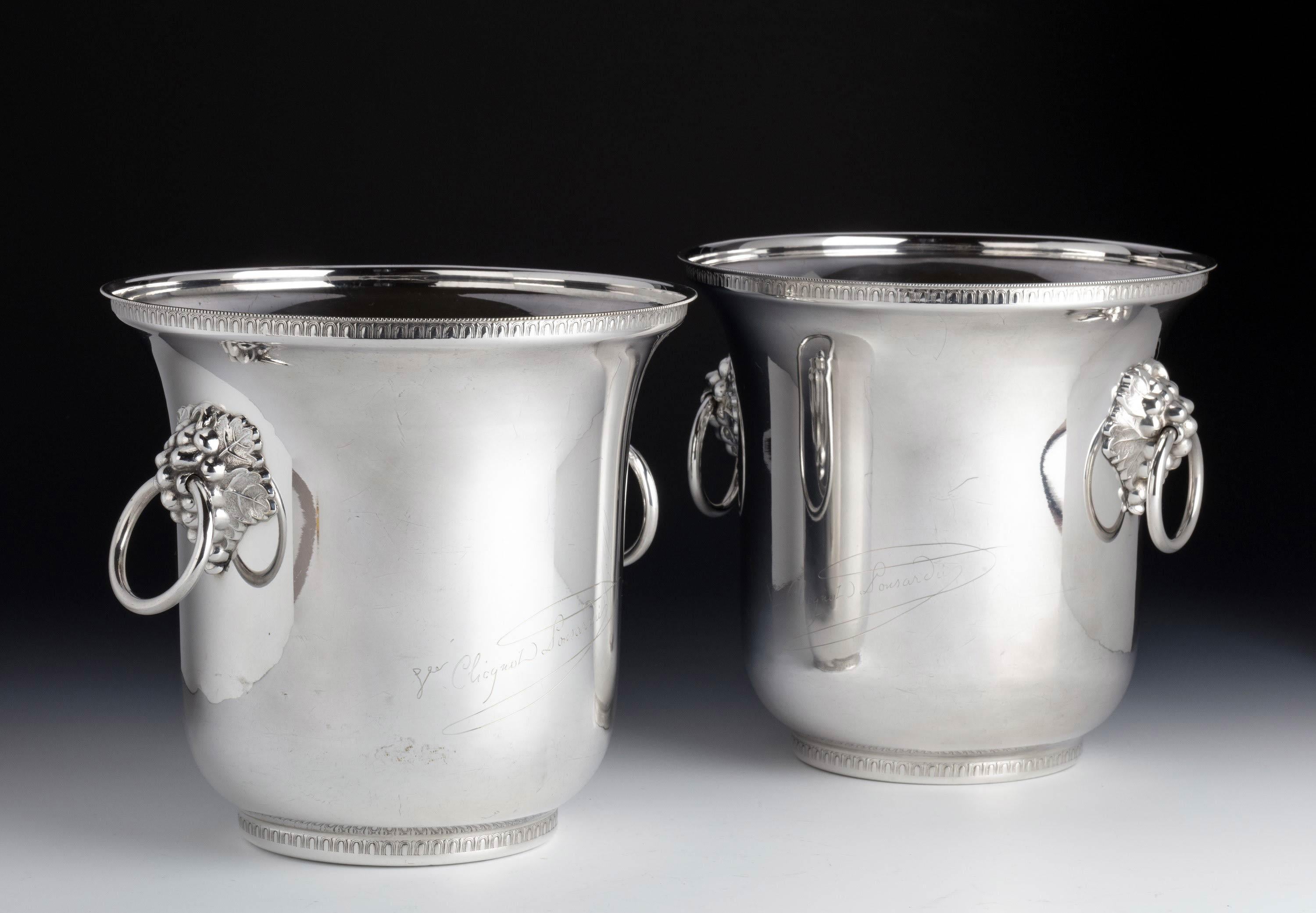 Pair of Early Twentieth Century, French Silver Plated Champagne Coolers In Good Condition In Peterborough, Northamptonshire