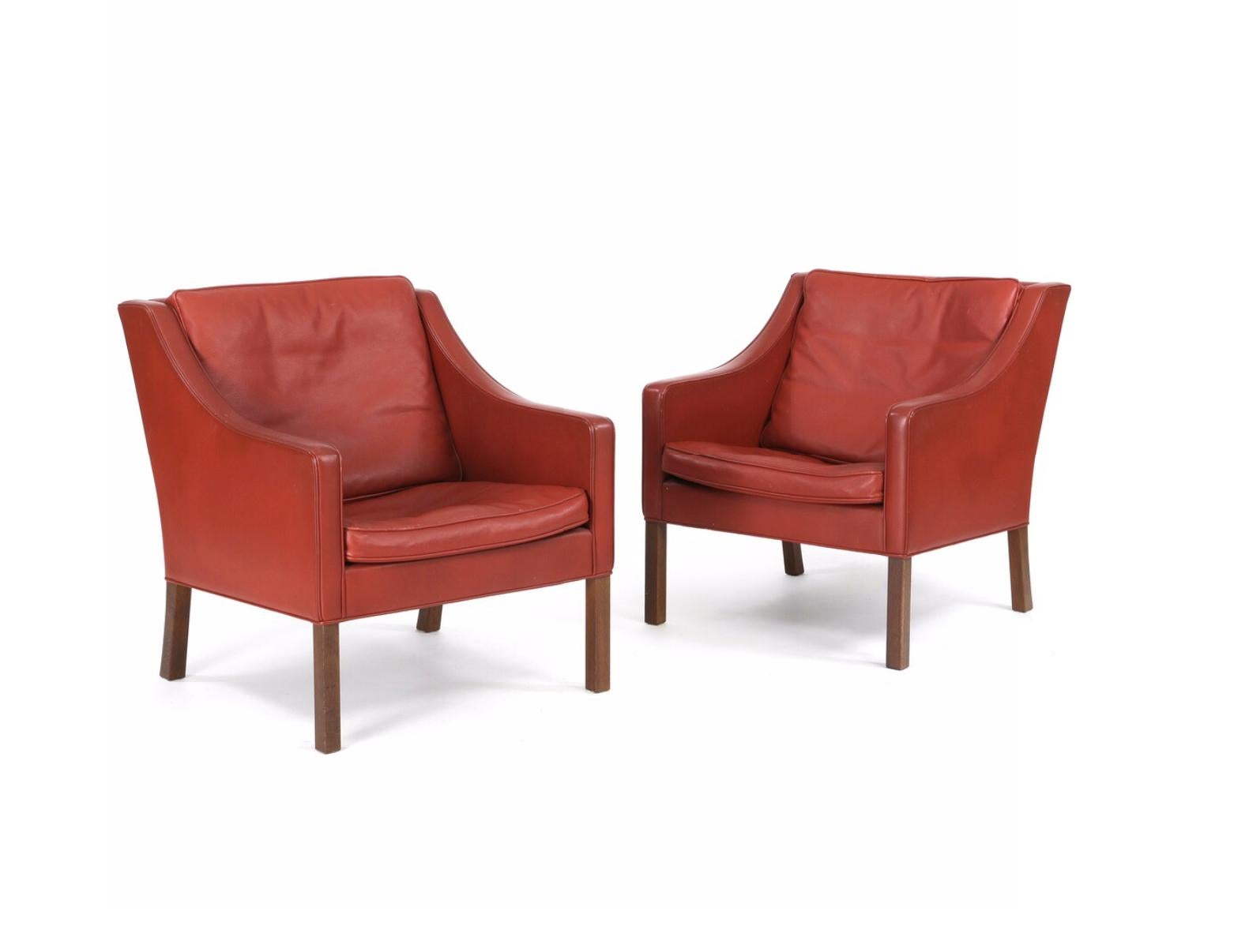 Danish Pair of Easy Chairs by Børge Mogensen For Sale
