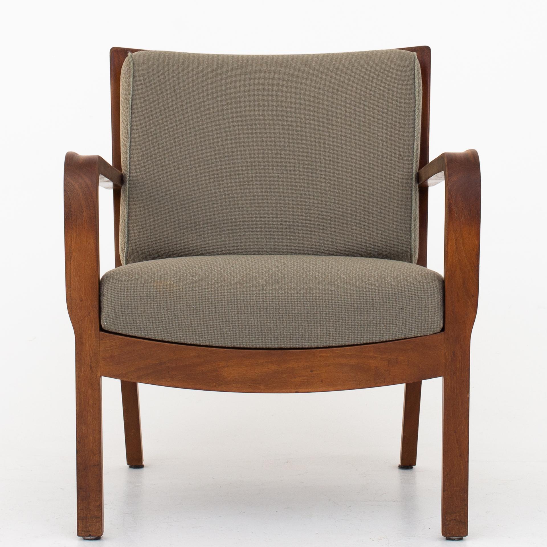 Mahogany Pair of Easy Chairs by Tove & Edvard Kindt Larsen.