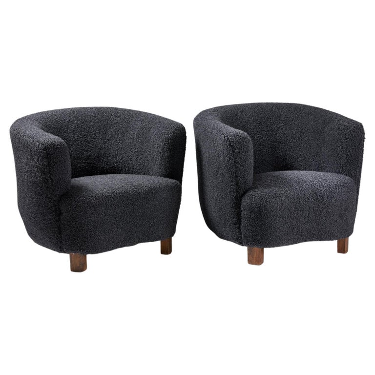 Pair of Easy Chairs Designed by a Danish Denmark, 1940s