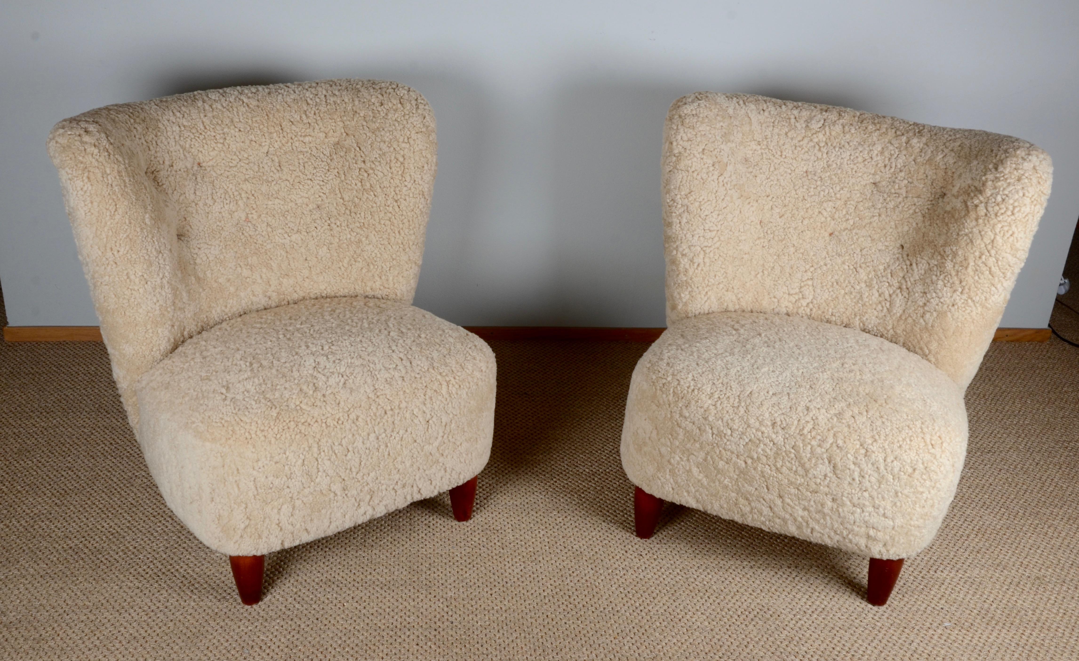 Scandinavian Modern Pair of Easy Chairs, Sweden, 1930/40s