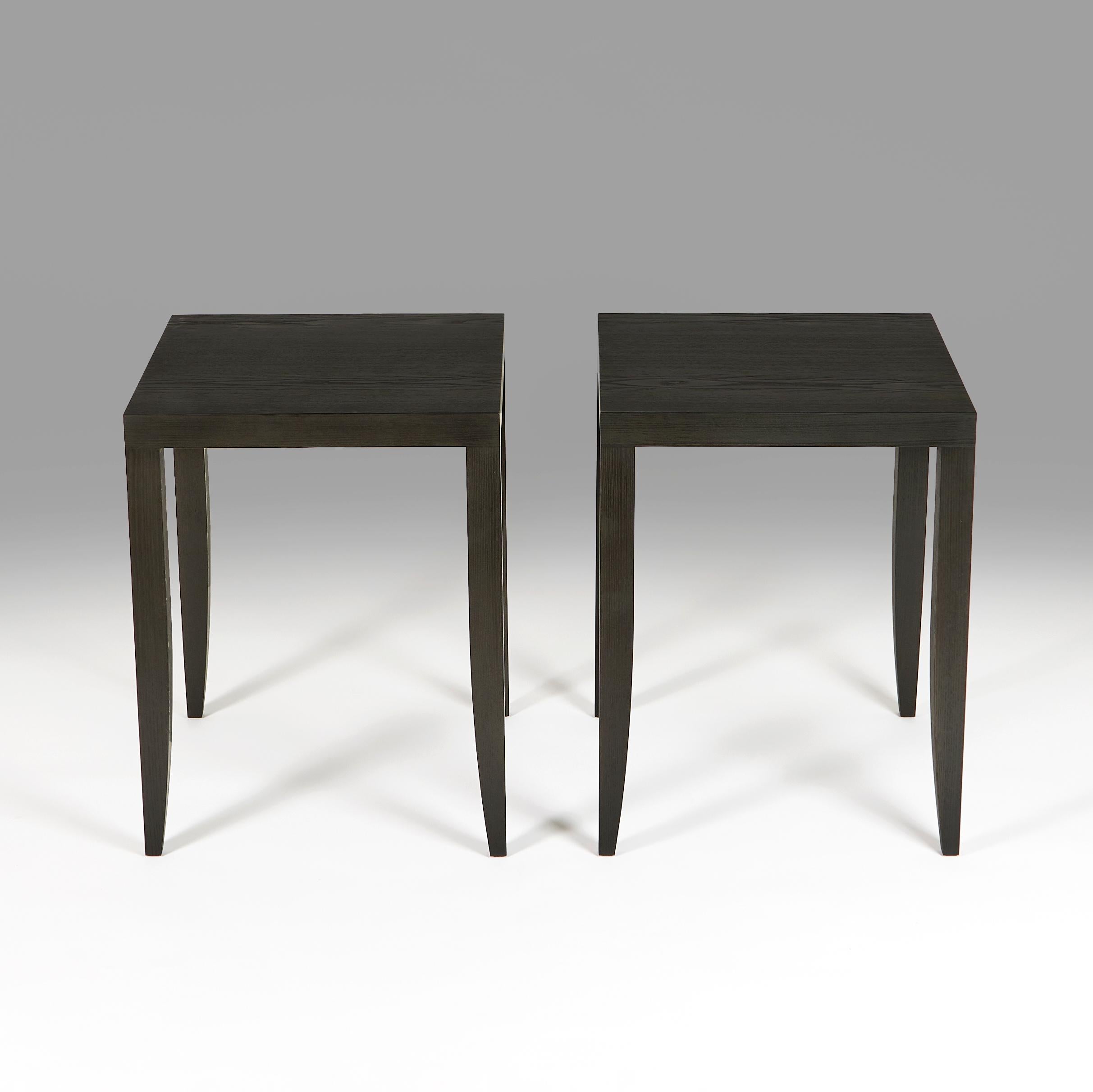 English A pair of ebonised ash occasional tables  For Sale