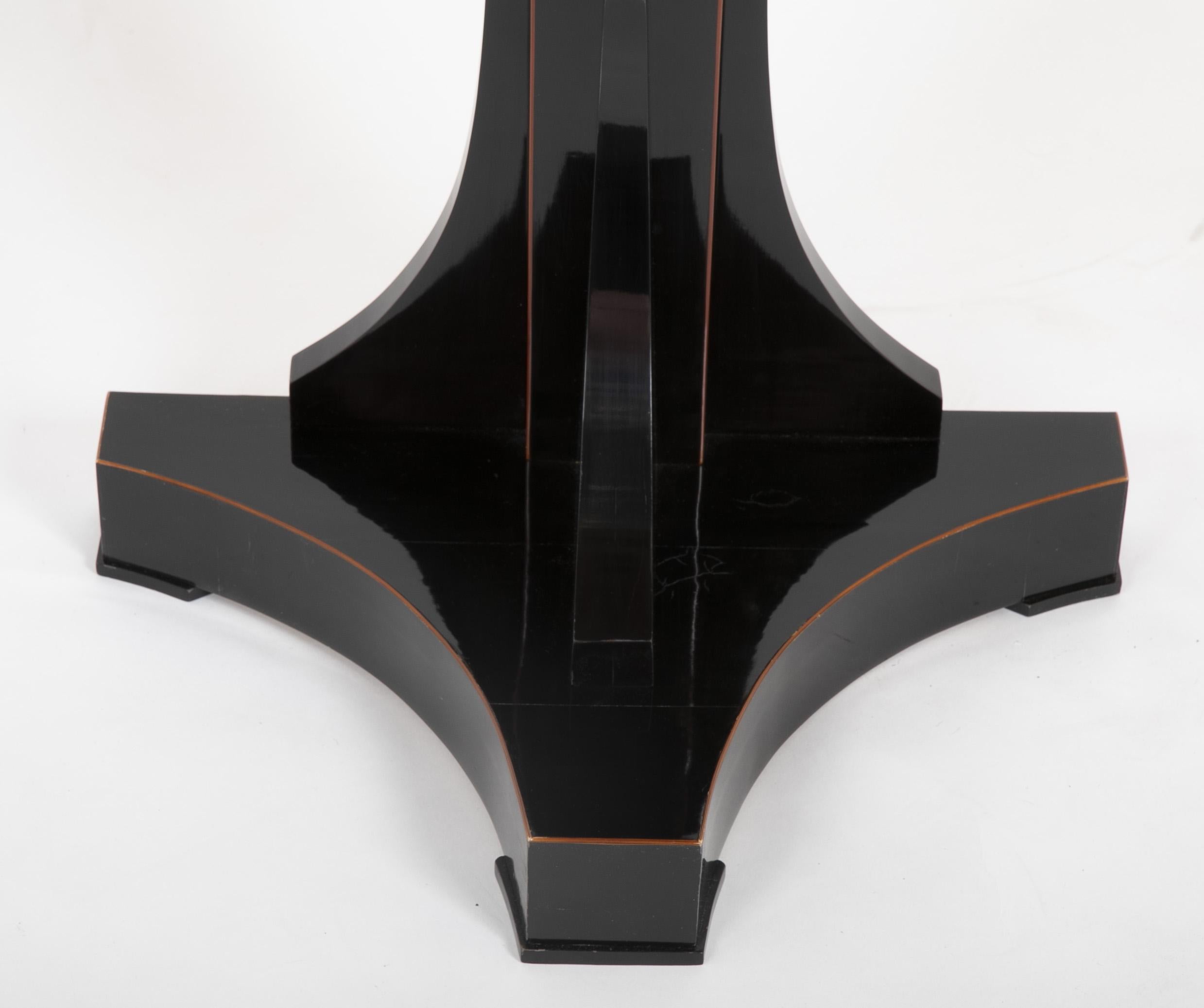Pair of Ebonized Biedermeier Demilune Stands In Good Condition In Stamford, CT