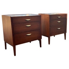 A Pair Of Edward Wormley For Dunbar Slant Front Dressers Ca' 1950's