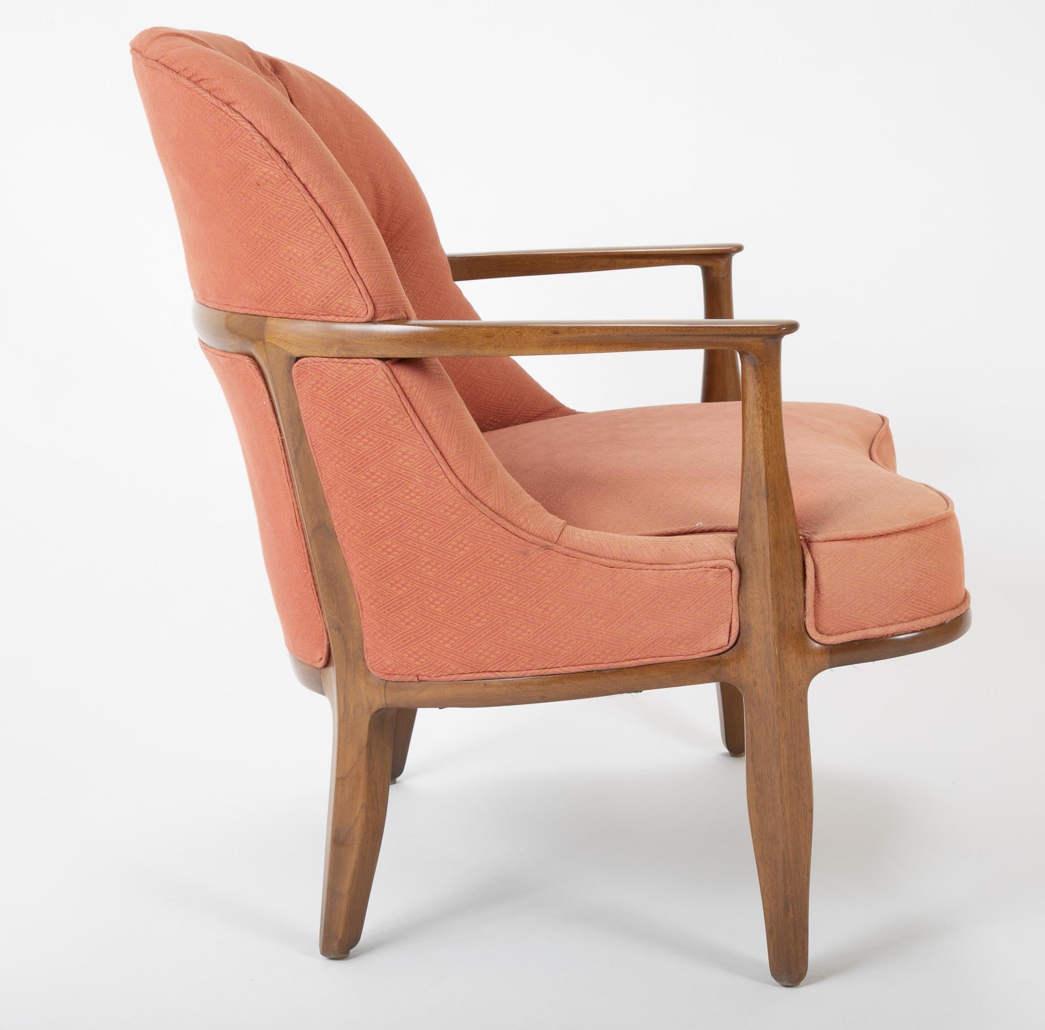 Mid-20th Century Pair of Edward Wormley Walnut Armchairs for The Janus Collection of Dunbar
