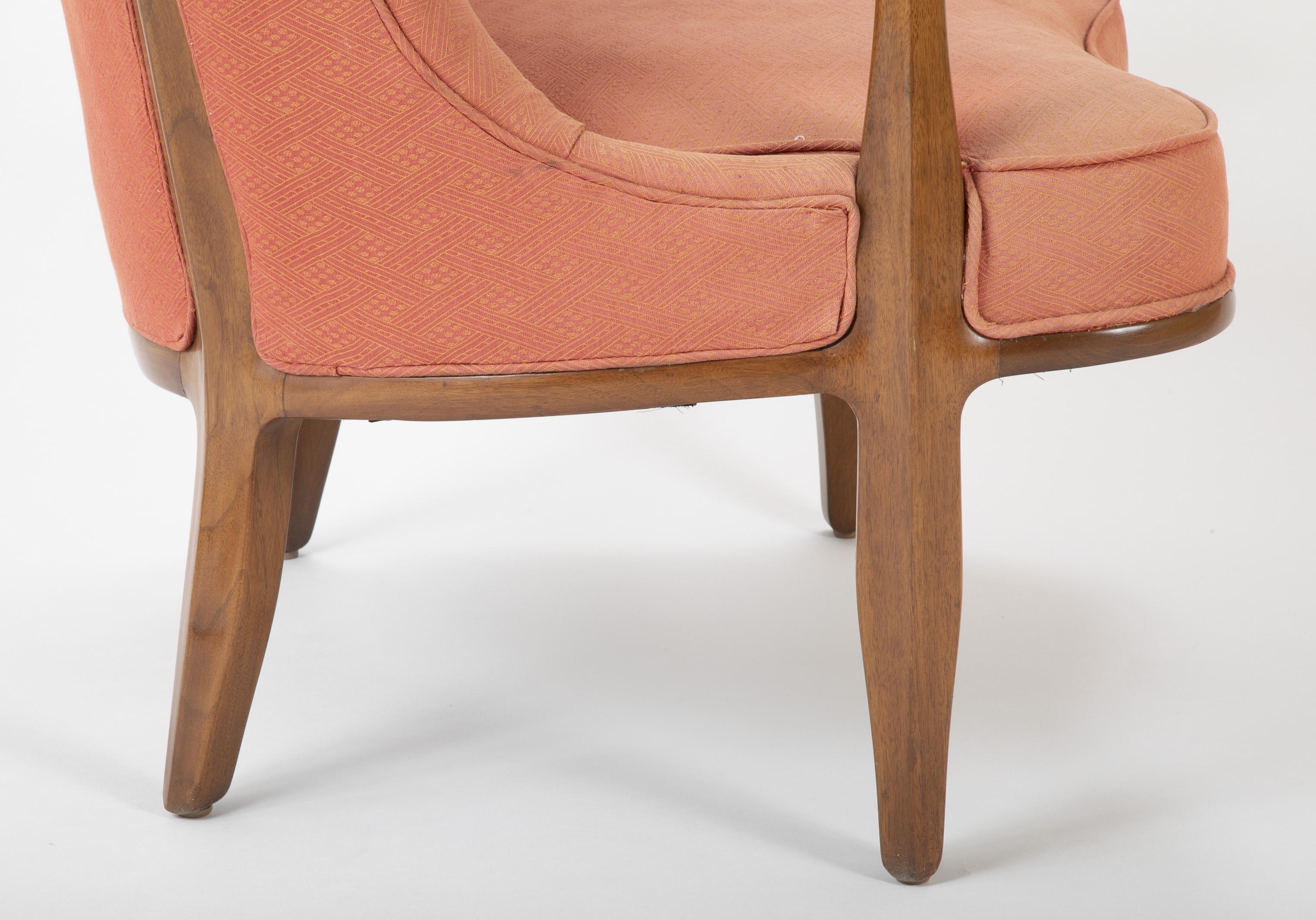 Pair of Edward Wormley Walnut Armchairs for The Janus Collection of Dunbar 1