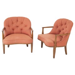 Pair of Edward Wormley Walnut Armchairs for The Janus Collection of Dunbar