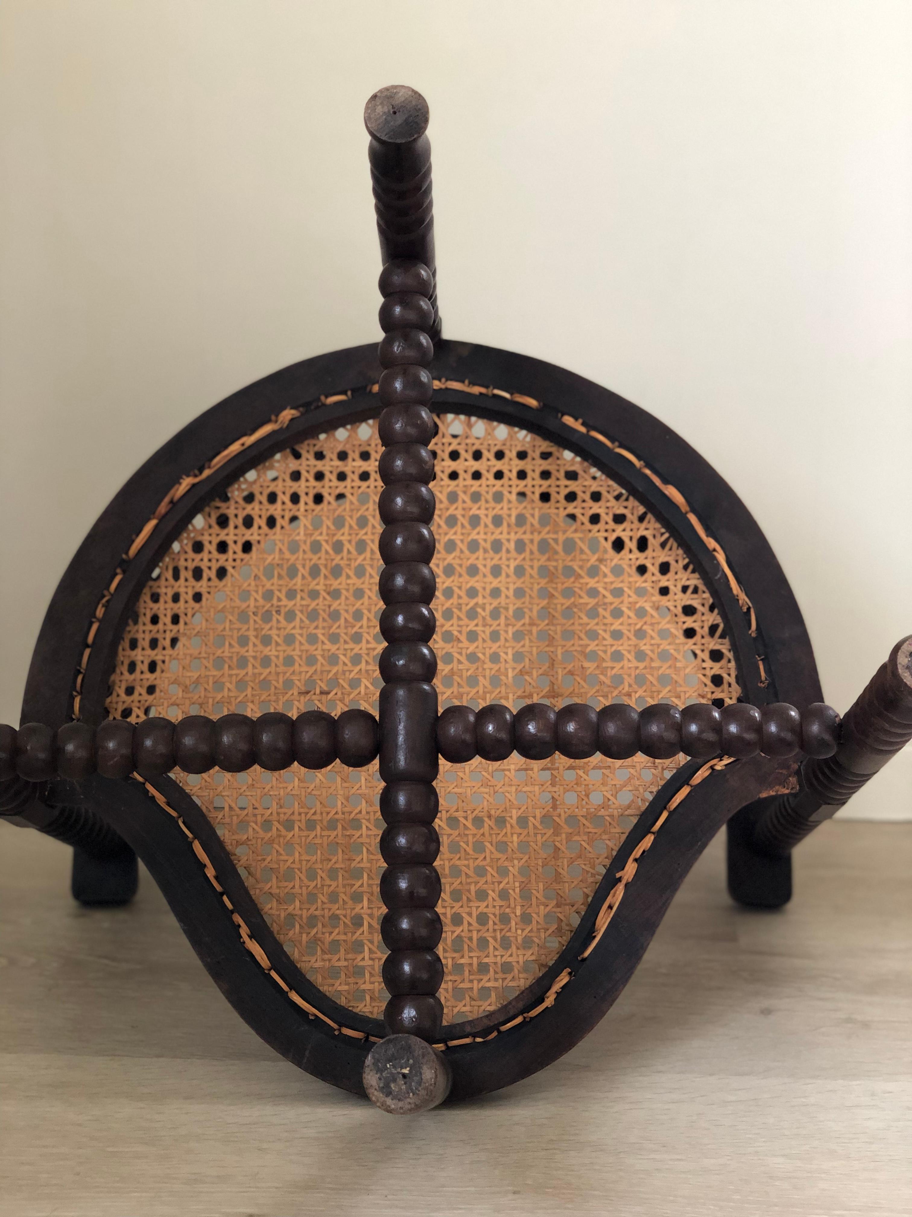 Coppia di poltrone Edwardian Bobbin con sedile in canne Inizio XX secolo in vendita 3