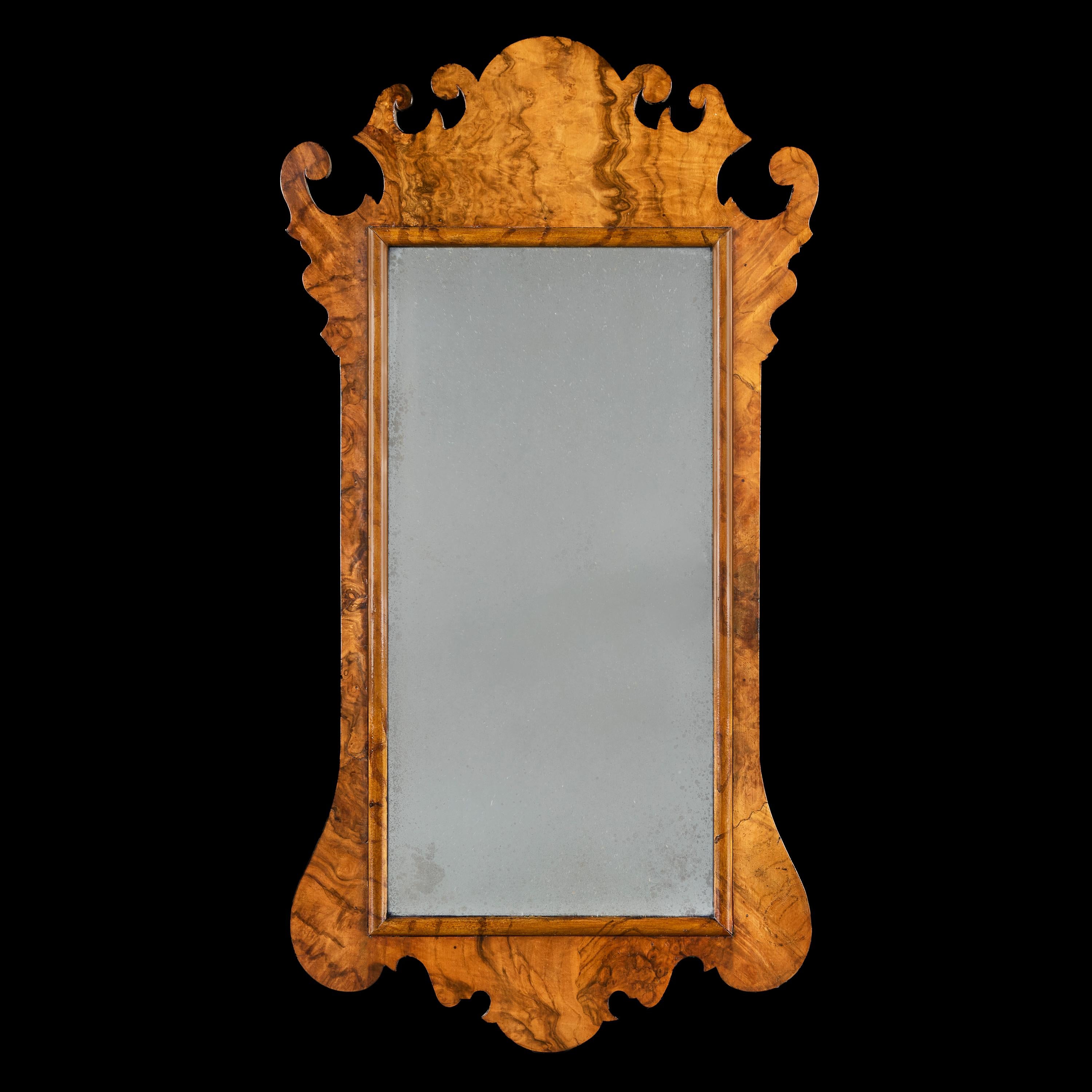 English A Pair of Edwardian Burr Walnut Pier Mirrors For Sale