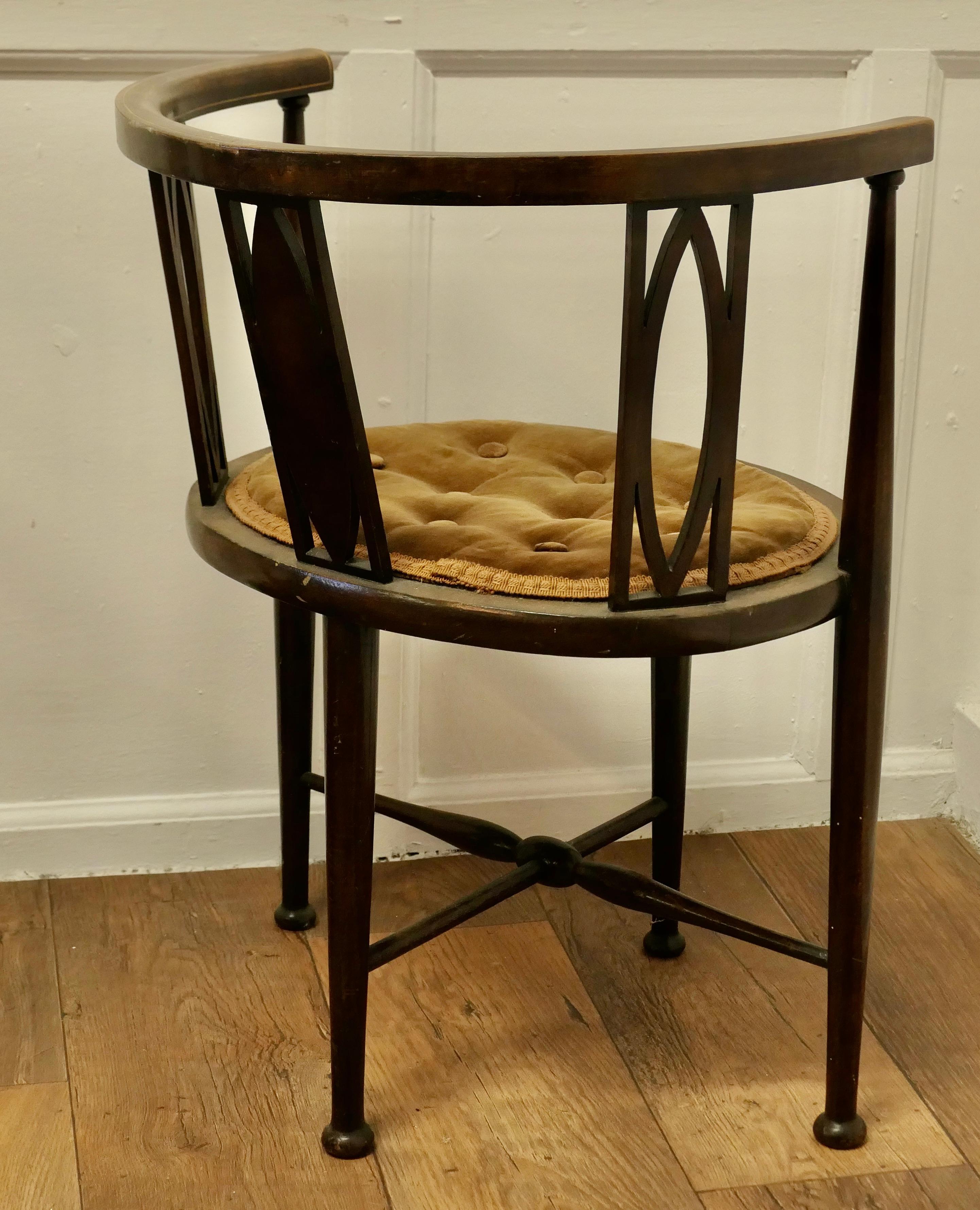 Pair of Edwardian Circular Arm Chairs 2