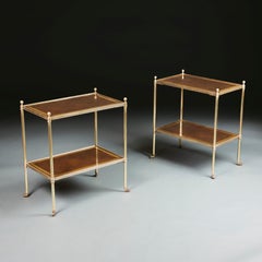 Pair of Edwardian Leather Etageres