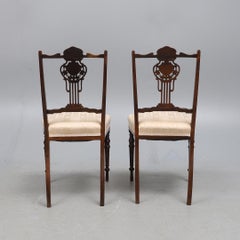 A Pair of Chairs, Livingroom Exclusive Edwardian Mahogany Boxwood Home Décor