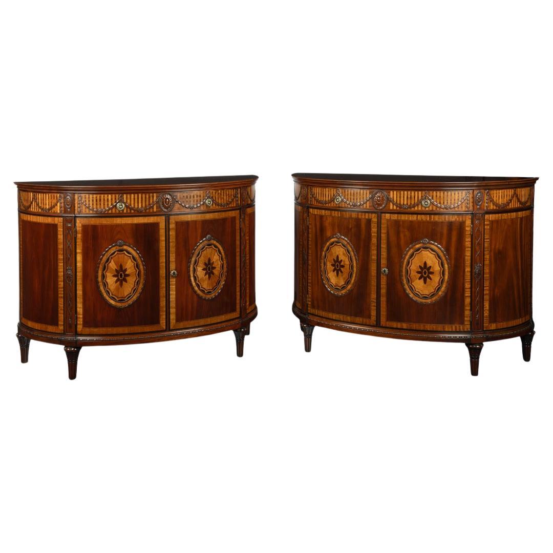 A pair of Edwardian mahogany commodes For Sale